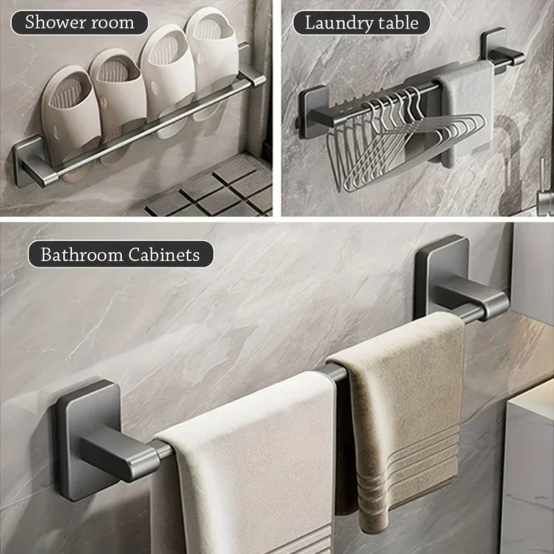 Non perforated suction cup wall mounted towel rack, bathroom storage rack, bathroom horizontal bar towel rack Zpaxo