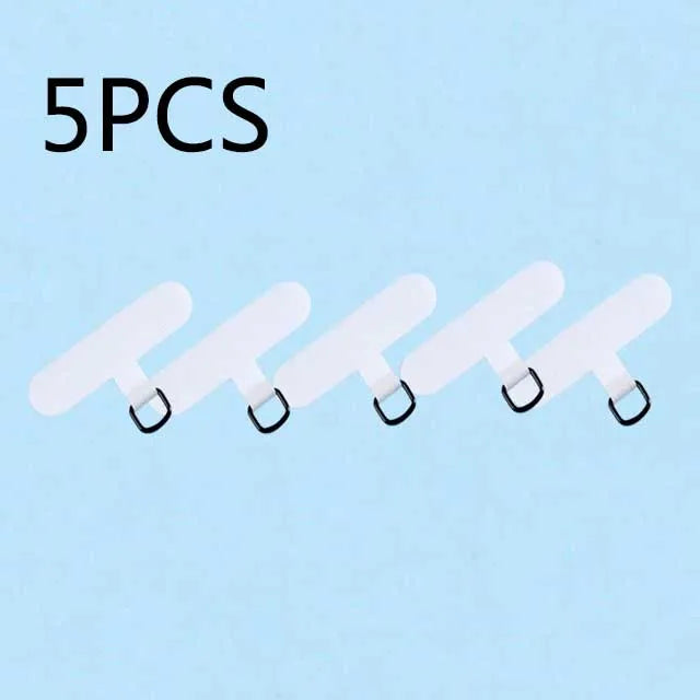 10/5/1Pcs Universal Tpu Mobile Phone Anti-lost Lanyard Card Gasket Nylon Detachable Phone Hanging Cord Strap Patch Tether Pad Zpaxo 5pcs white