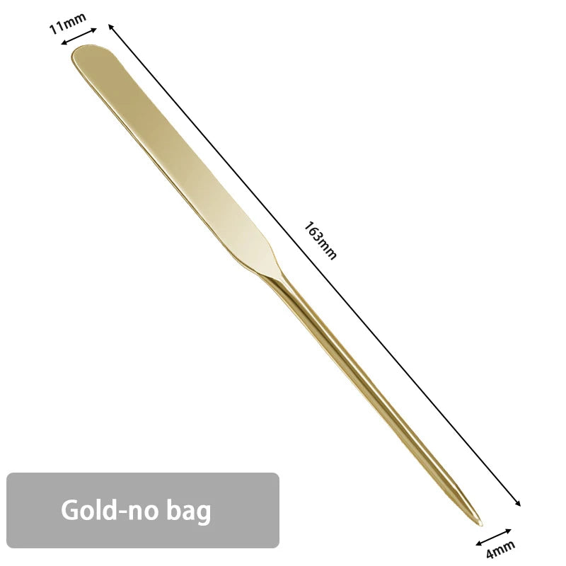 Stainless Steel Makeup Foundation Spatula Mixing Stick Powder Base Zpaxo Gold