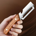Kitchen Peeler Stainless Steel Multi-Function Kitchen-Specific Peeler for Slicing Fruit and Vegetables with Wooden/ Steel Handle Zpaxo Default Title
