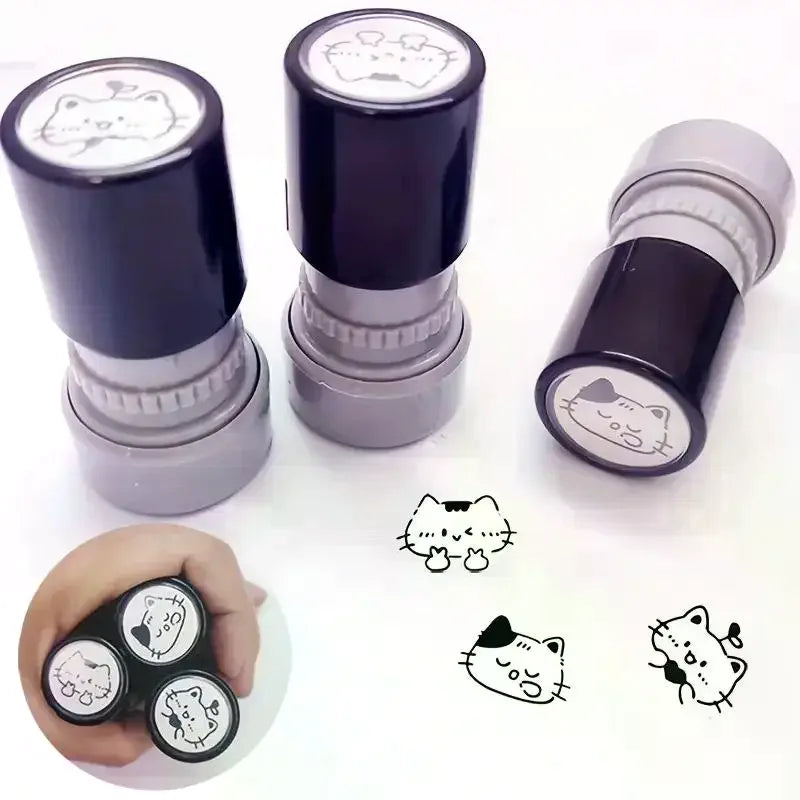 Cute Cartoon Black Kitten Stamp Lovely Shape Journal Stamps DIY Zpaxo