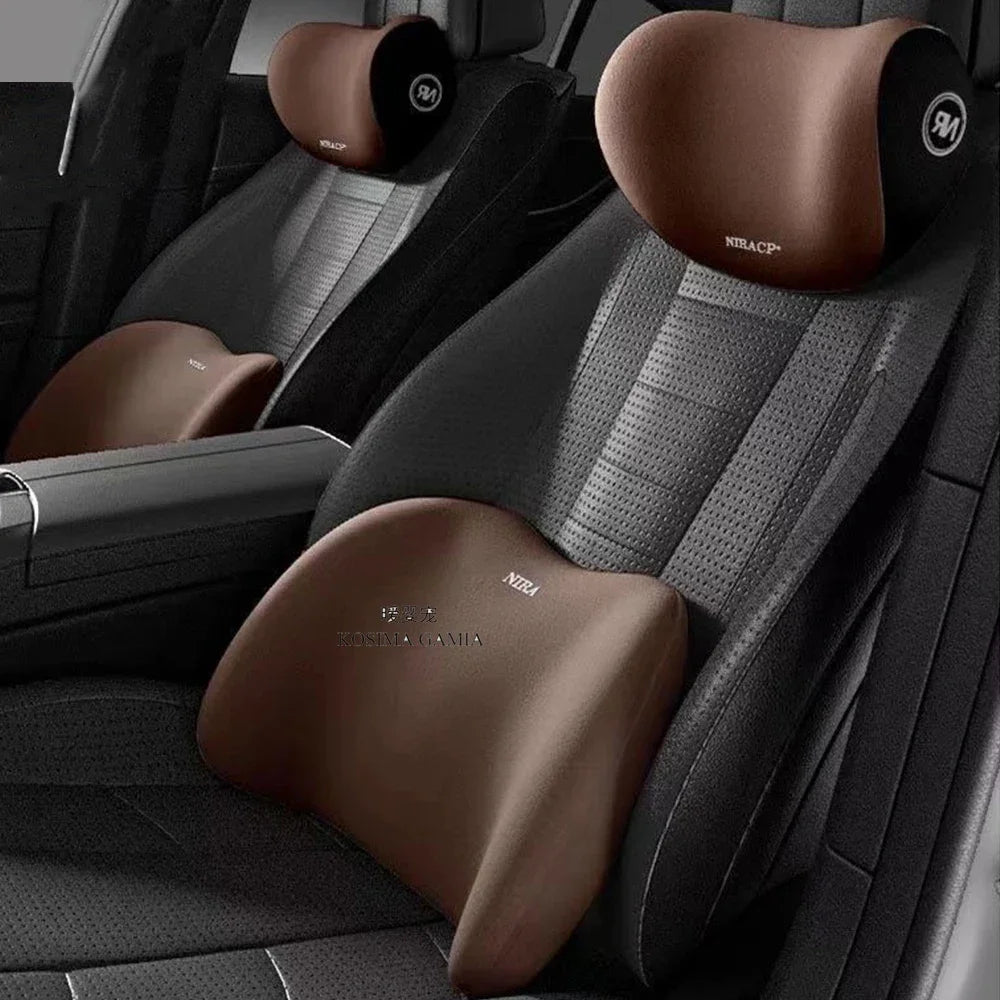 Memory Foam Car Headrest Neck & Lumbar Support Pillow