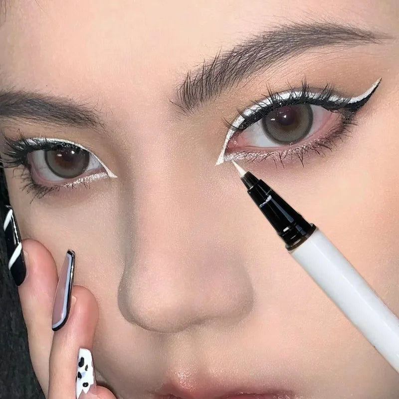 Ultra-thin Matte White Eyeliner Liquid Pen Waterproof Sweat-proof