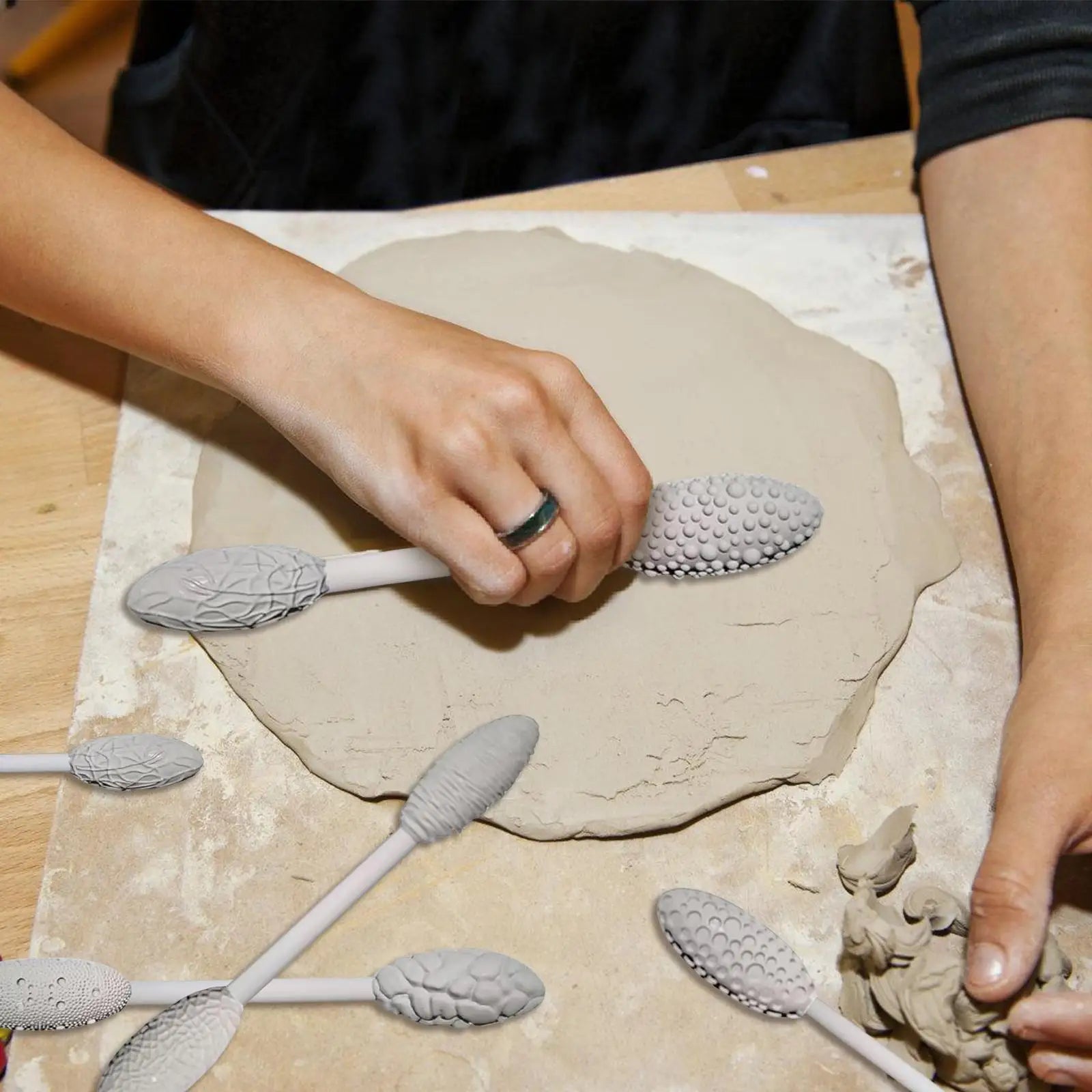 Clay Texture Tools Sets Embossing Sculpting Pottery Hand-building