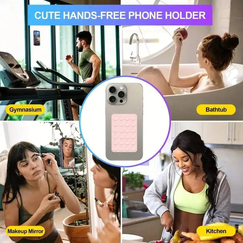 Suction Phone Holder Cup Stand Square Silicone Single-sided Anti-slip