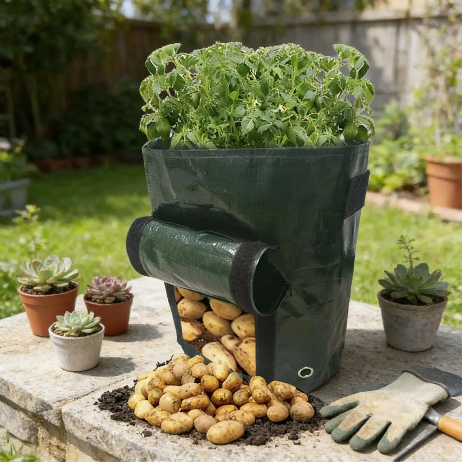 Potato Growing Containers 4 Large Flap Handles Garden Bags Grow