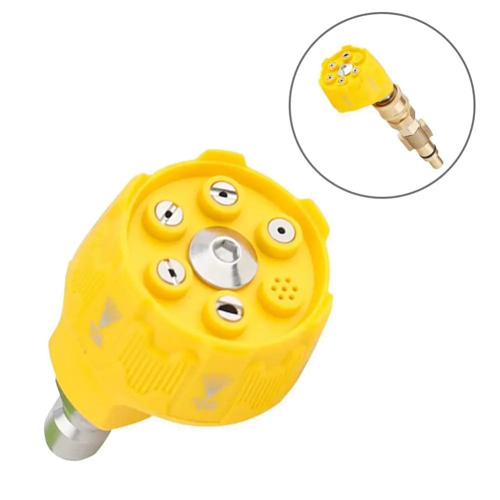 6in1 Design Pressure Washer Nozzle 1 Connector 0 15 25 40 Degree Zpaxo