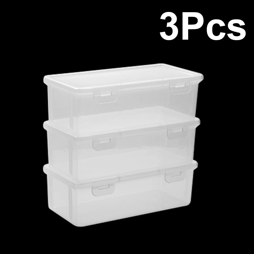 1/2/3/6pcs Pencil Case Box Transparent Plastic Pencil Boxes For Students Without Printing Case Supplies Pencil Sundries Storage Zpaxo 3PCS