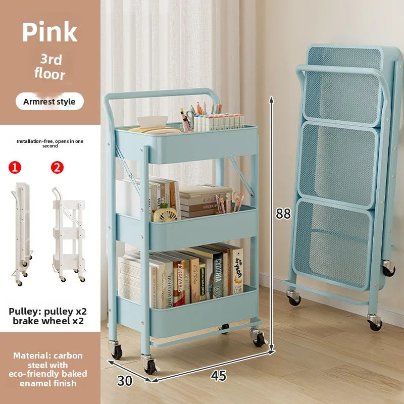 Multi-functional Removable rack Multi-layer shelf Next to desk Foldable storage rack Kitchen bathroom trolley Zpaxo