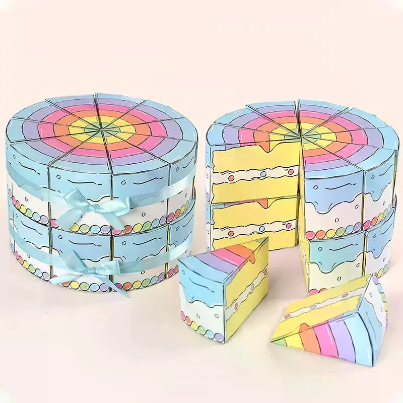Triangular Cake Shaped Paper Box Cookie Candy Baby Shower Favors Zpaxo
