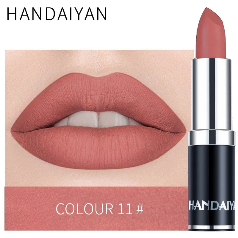 HANDAIYAN 12 Velvet Matte Lipstick Sexy Red Pink Lip Tint Non-stick
