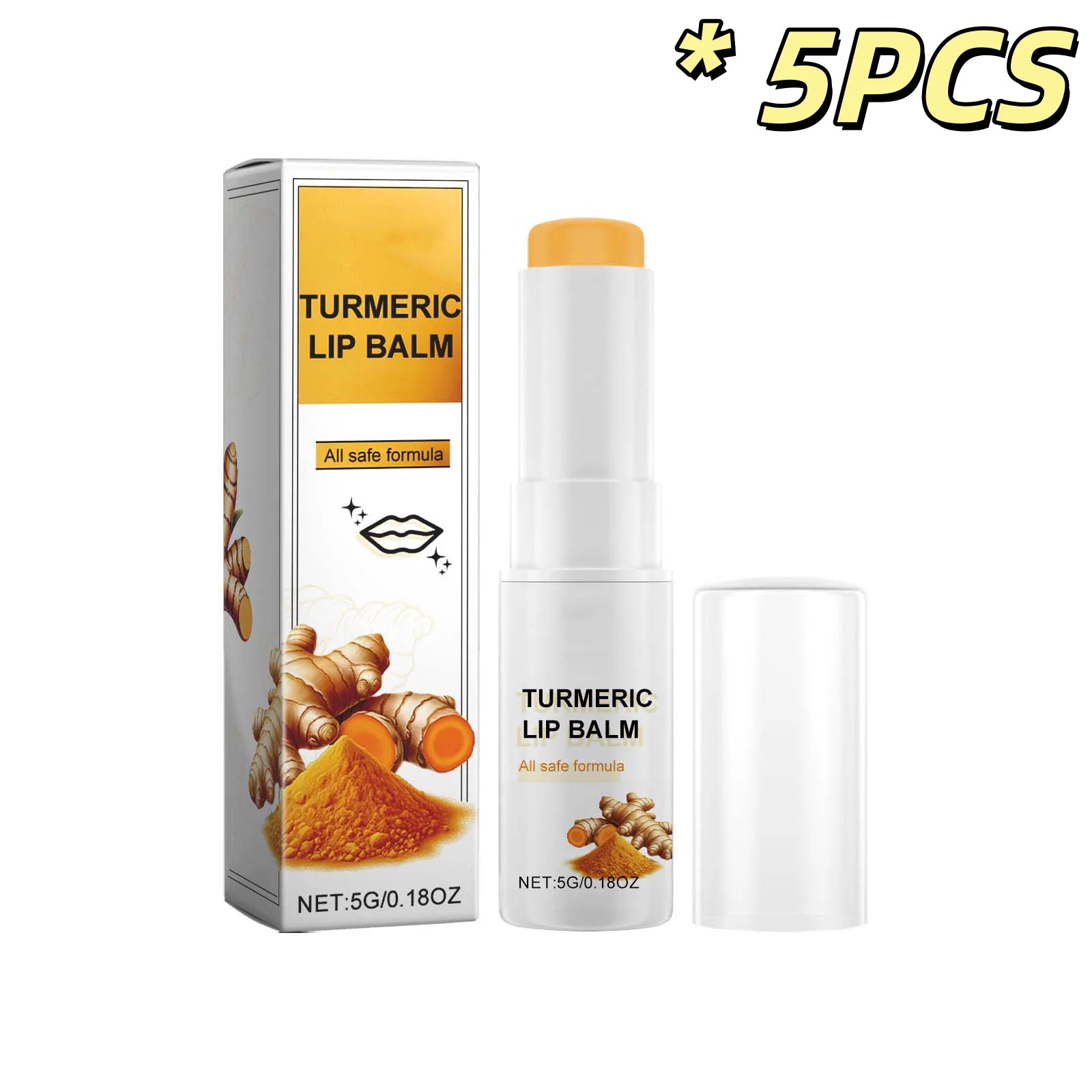 Collagen Turmeric Lip Balm – Hydrating & Plumping Moisturizer Lip Balm Zpaxo 5g Boxed X 5PCS