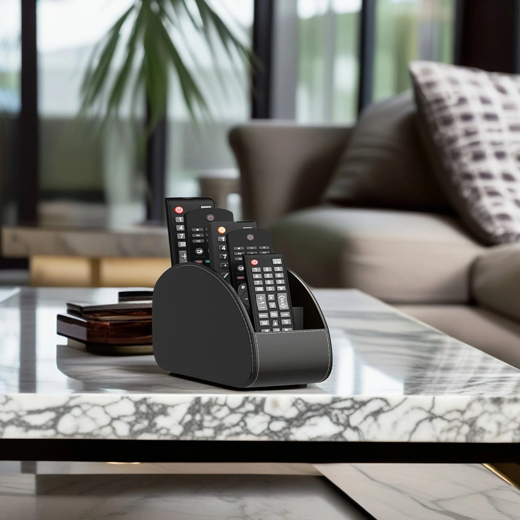 Remote Control Holder 5-Compartment Storage Box Organizer TV Pens Zpaxo