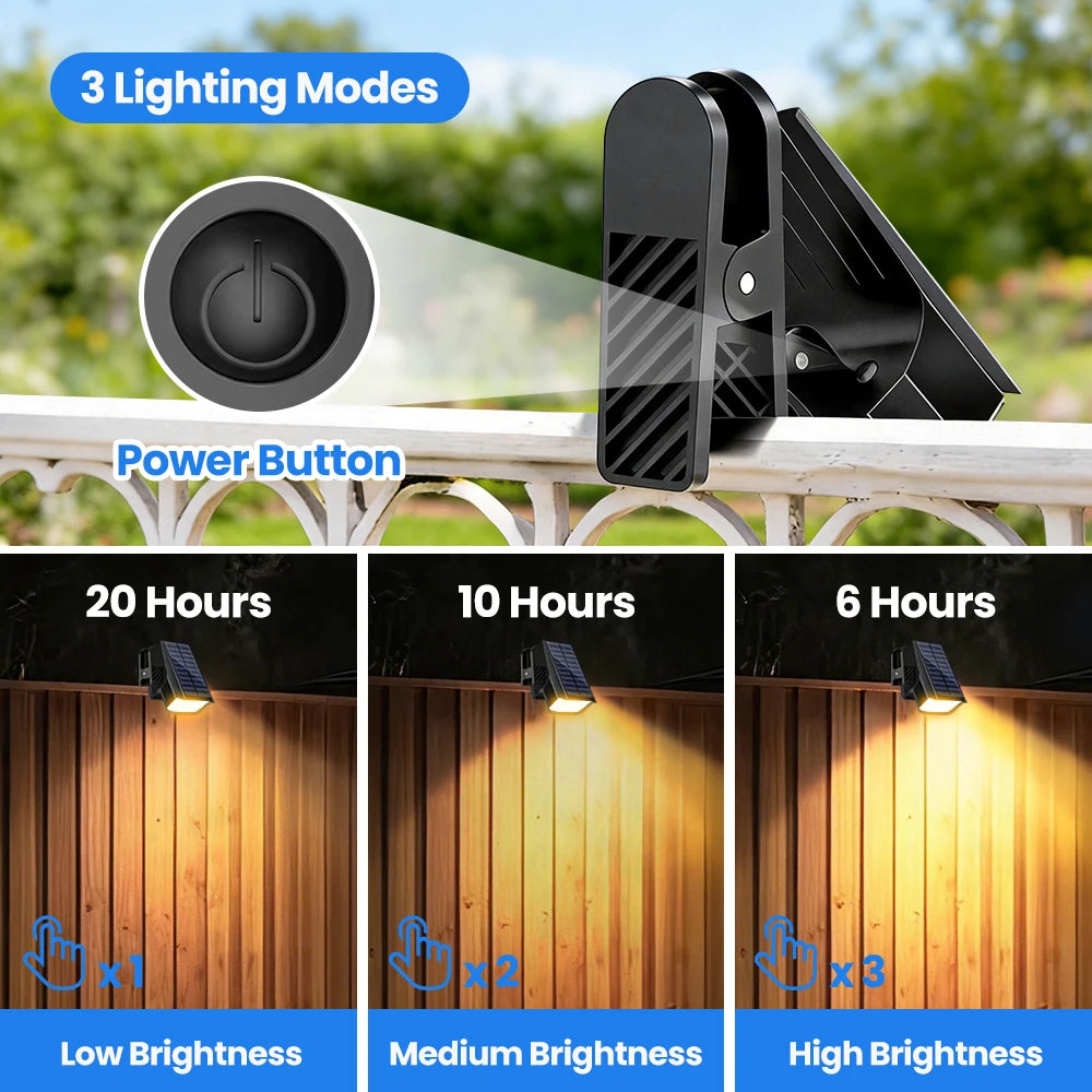 72LED Clip On Solar Wall Lights Outdoor 3 Modes Solar Sign Lights IP65 Waterproof Solar Wall Light For Railing Garden Zpaxo