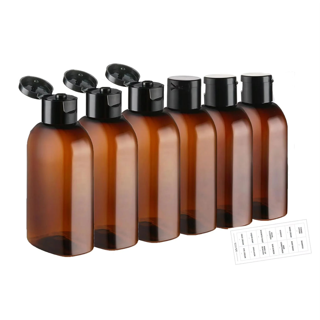 Travel Bottles Label Storage Bag Brown Transparent Plastic Bottle