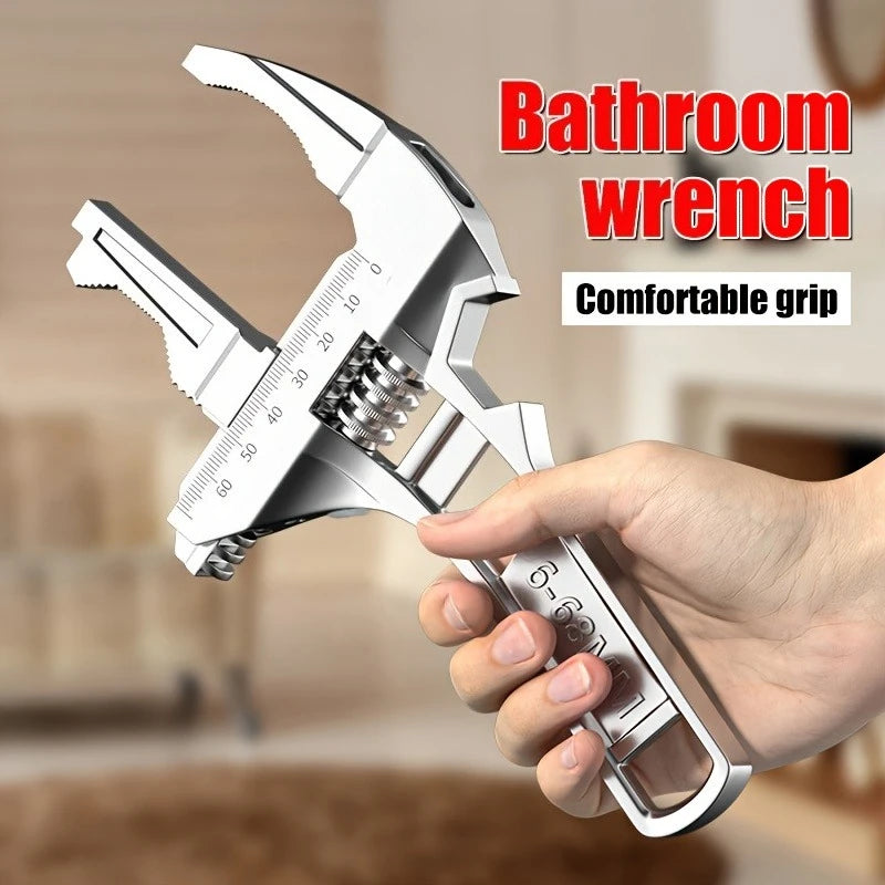 Versatile Adjustable Wrench Strong Grip Wide Opening Ideal Plumbing