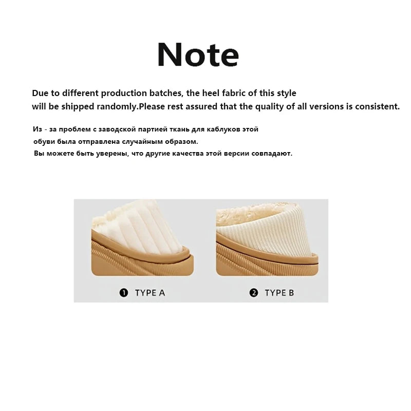 Warm Plush Waterproof EVA Indoor Slippers Women Winter Soft Thick