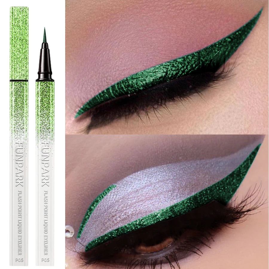 Green Waterproof Eyeliner Sweat-proof Long Lasting Non-smudged Fast