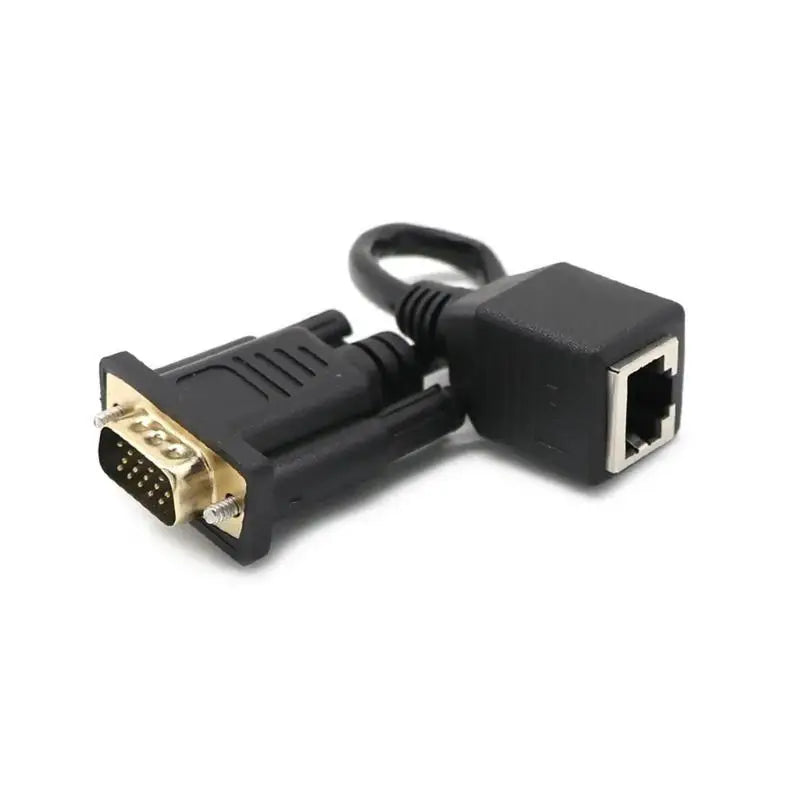 652F 15pin Adapters Cord VGA Female/Male to RJ45 Female Cat5/Cat6 Ethnernet Cable Zpaxo