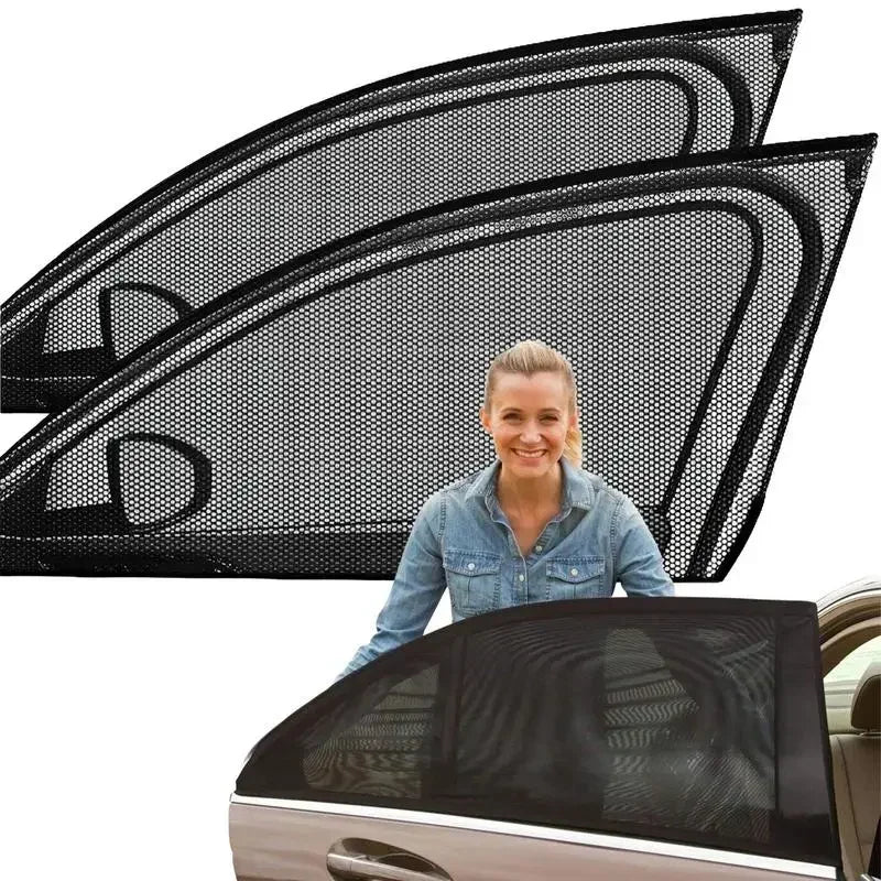 Car Rear Side Window Sunshade 99 UV Block Anti-mosquito Mesh Foldable