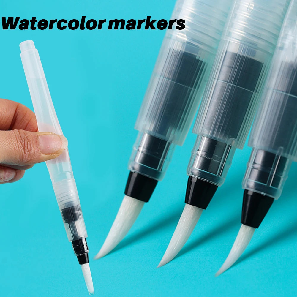Watercolor Brush Set 3–18 | White Nylon & Water Storage | Zpaxo