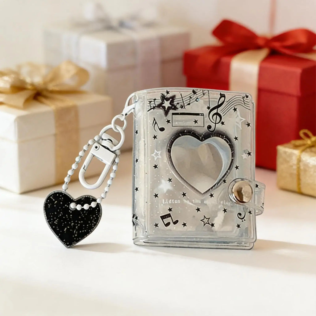 Photo Keychain Heart Shaped Handmade Picture Insert Key Ring Holder