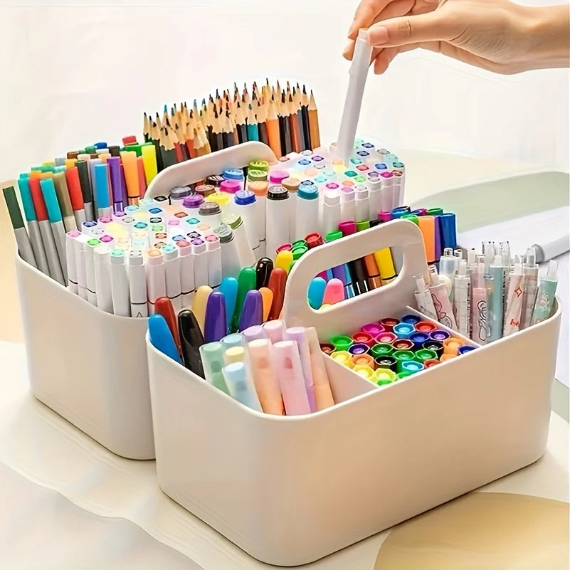 Multi-functional Storage Basket Handle Portable Pencil Pen Holder