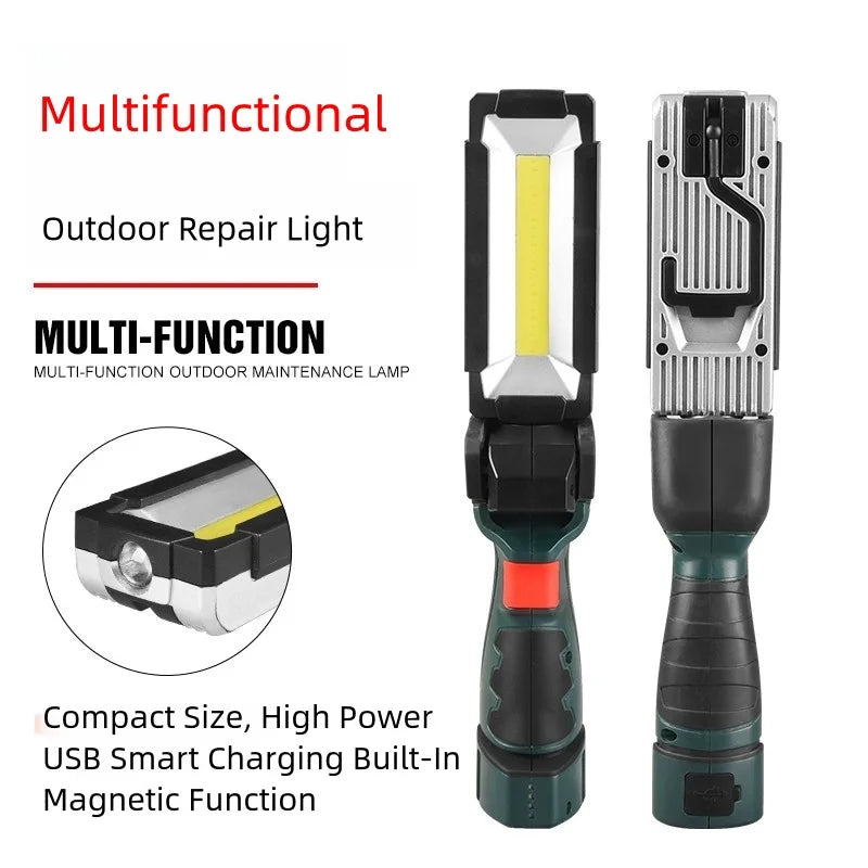 Portable COB LED Work Light – USB Rechargeable Inspection Lamp