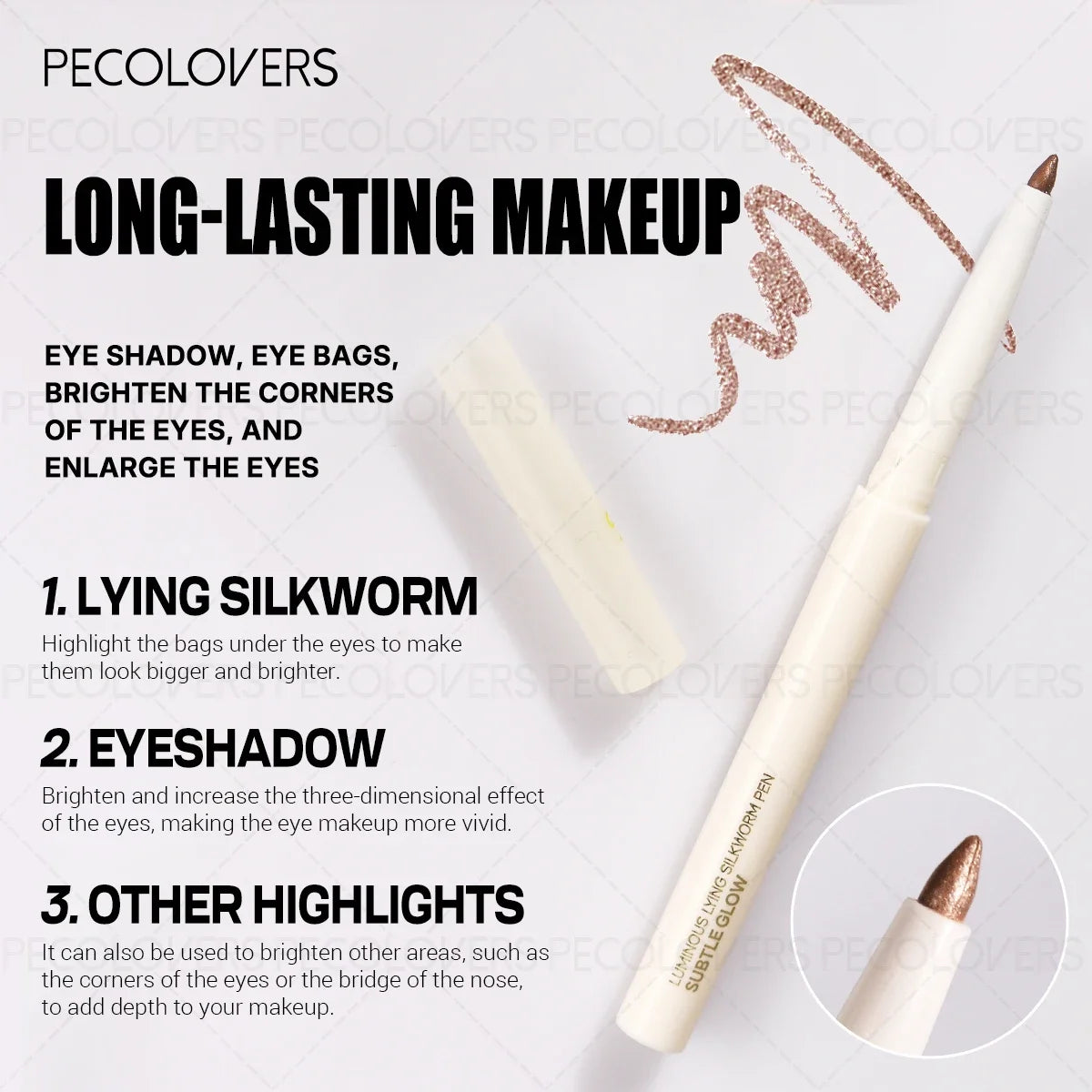 1PC Highlighting/Matte Eyeshadow And Eyeliner Pencil - Brightening Under-Eye Pencil for Long-Lasting Makeup. Zpaxo
