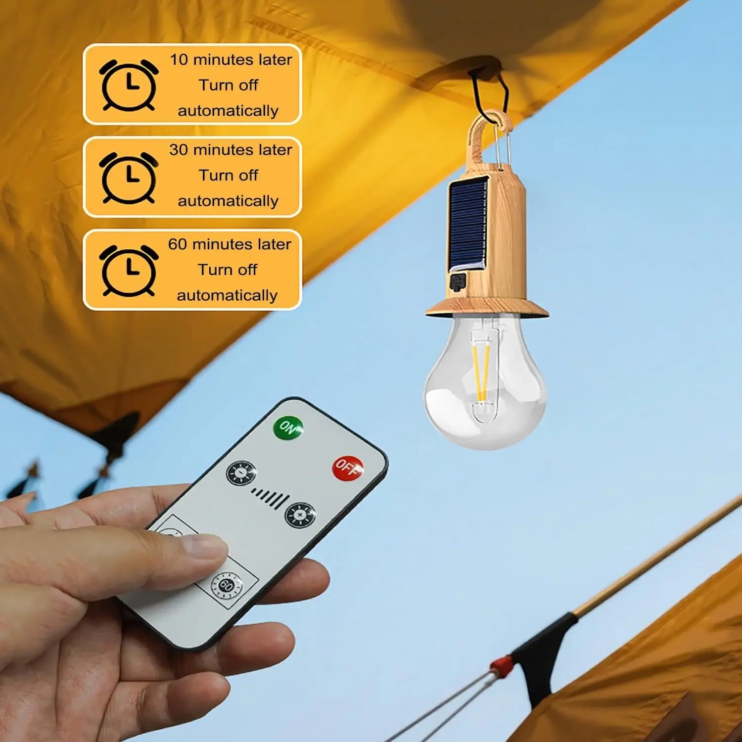 Solar & USB LED Camping Lantern | Remote Control, 1–4 Pack