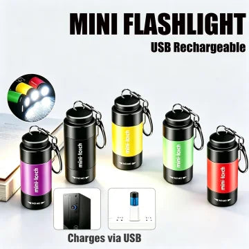 KDULIT Mini USB Rechargeable Keychain LED Flashlight – Waterproof