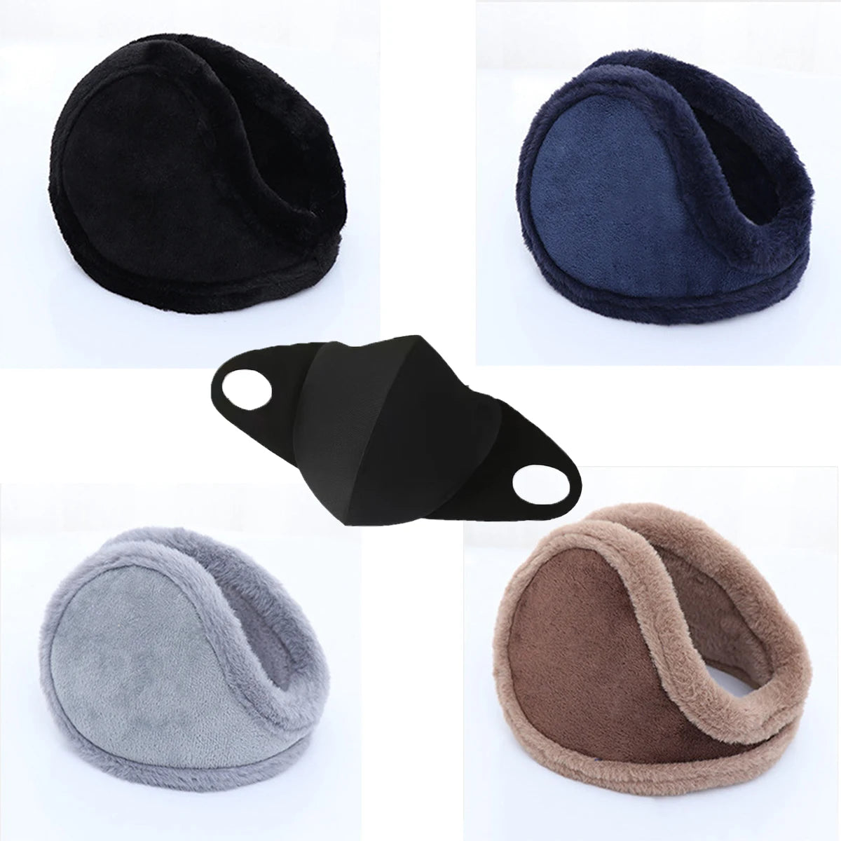 Pearl Faux Fur Ear Muffs & Mask Set – Unisex Winter Warmth