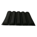 Non-Stick Baguette Wave French Bread Bakeware Perforated Baking Pan Mat for 12-Inch Sub Rolls Silicone Baking Liners Zpaxo black 5 grids by 12 inches