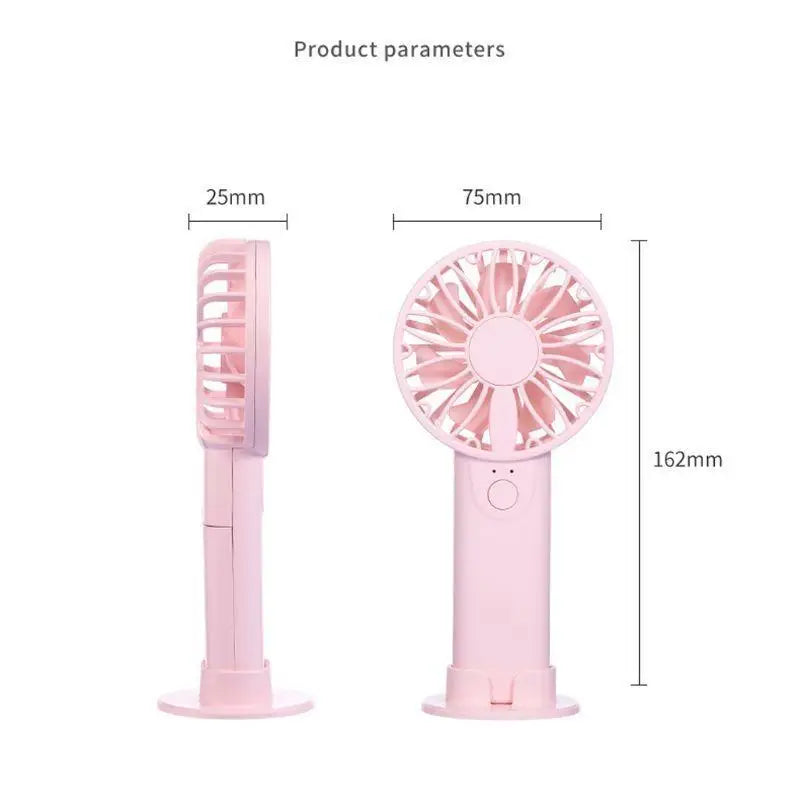 652F Rechargeable Mini Fan USB Desk Strong AA Battery Powered for Office Travel Outdoors Zpaxo