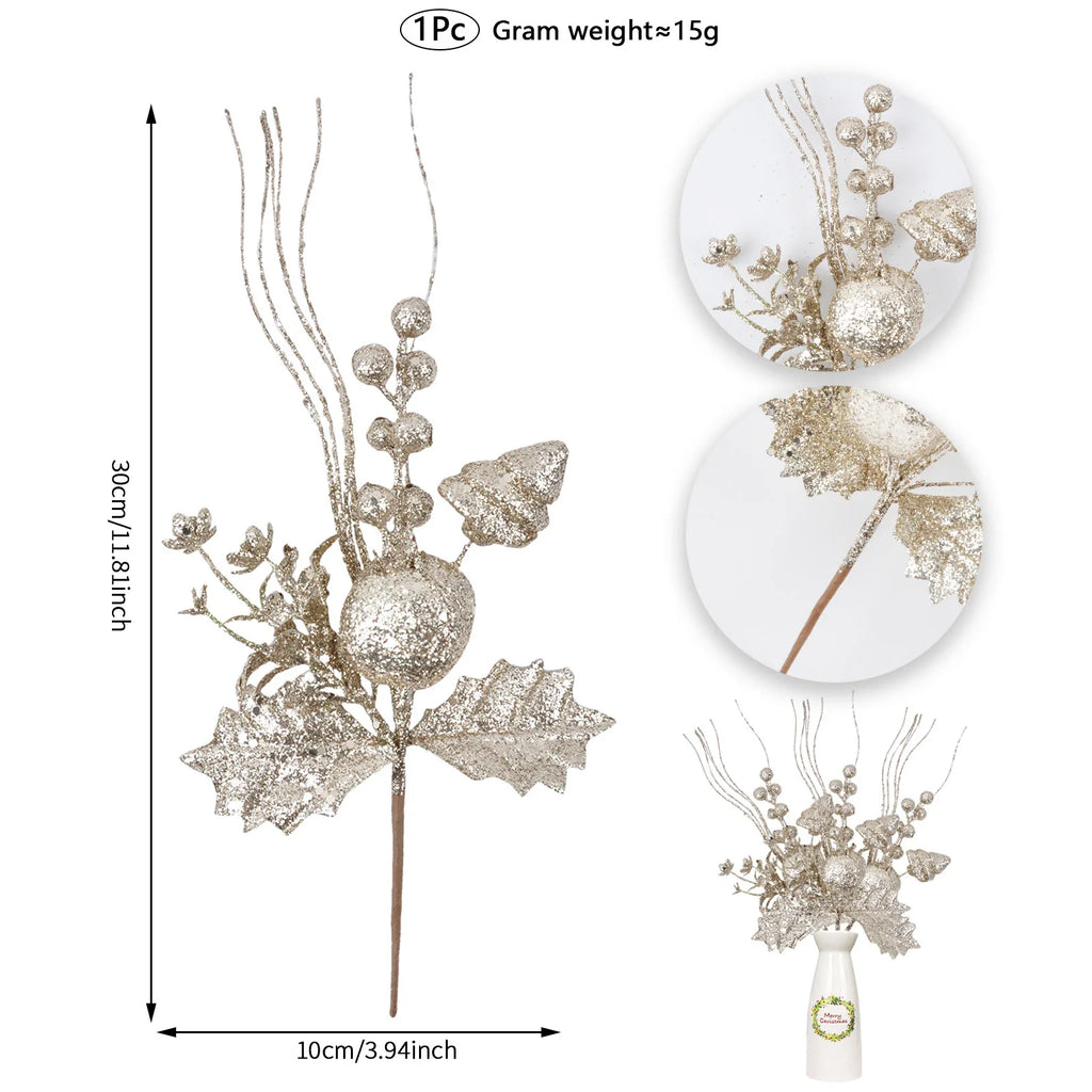 Sparkling Christmas Tree Branch Picks – Holiday Ornaments Christmas Tree Pick Zpaxo