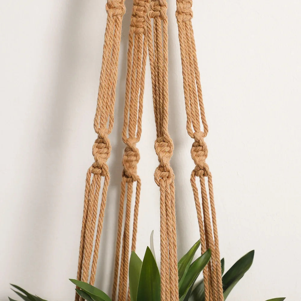 Handmade woven mesh bag flower pot plant hanging basket tapestry simple home decor homestay balcony decoration Zpaxo