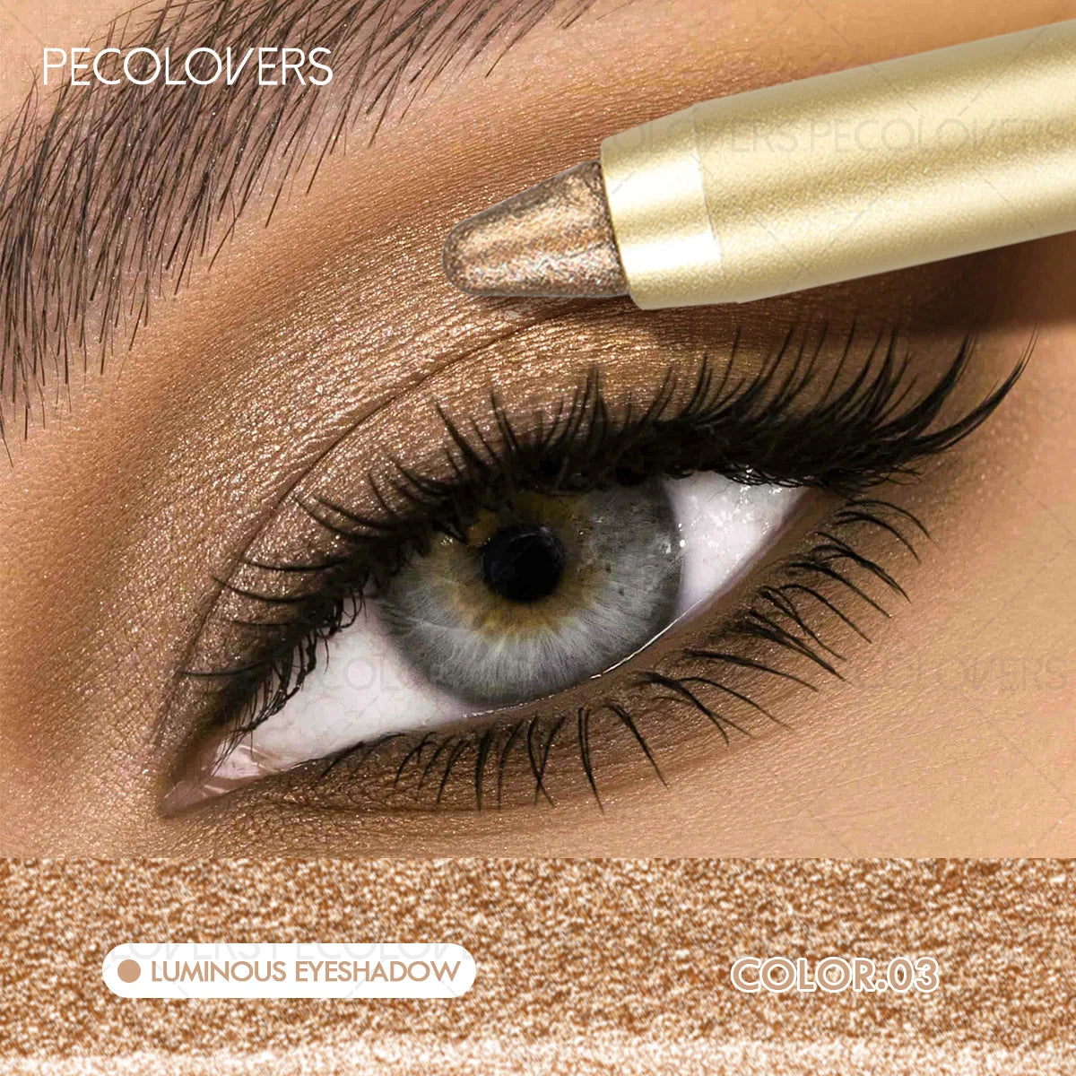 1PC Pearlescent Eyeshadow Pencil Lasting Glitter Shimmer Eye Highlighter Brown Eyeliner Stick Makeup Tool Zpaxo 03