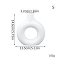 Donut Plastic Vase White Black Pink Cute Round Vase Flowerpot Ornaments for Living Room Dining Table Office Home Decor Zpaxo White S
