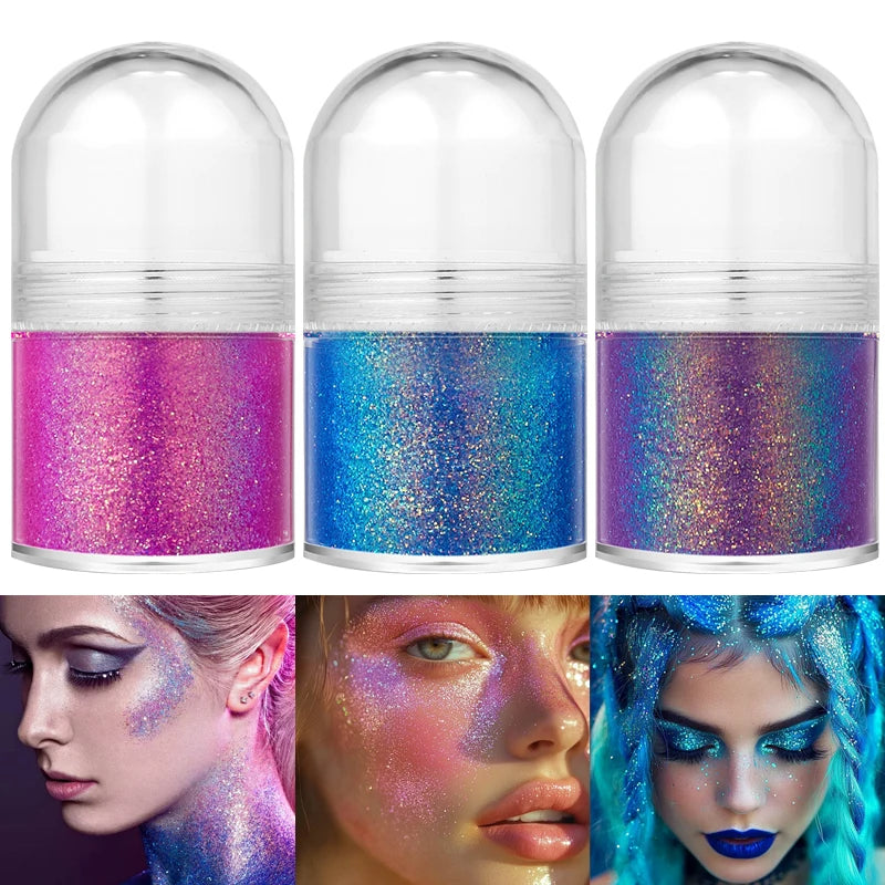 Rolling Sequin Face Body Glitter Gel Lasting Shine Sparkling Sequins Glitter Gel for Carnival Parties Festival and Stage Makeup Zpaxo