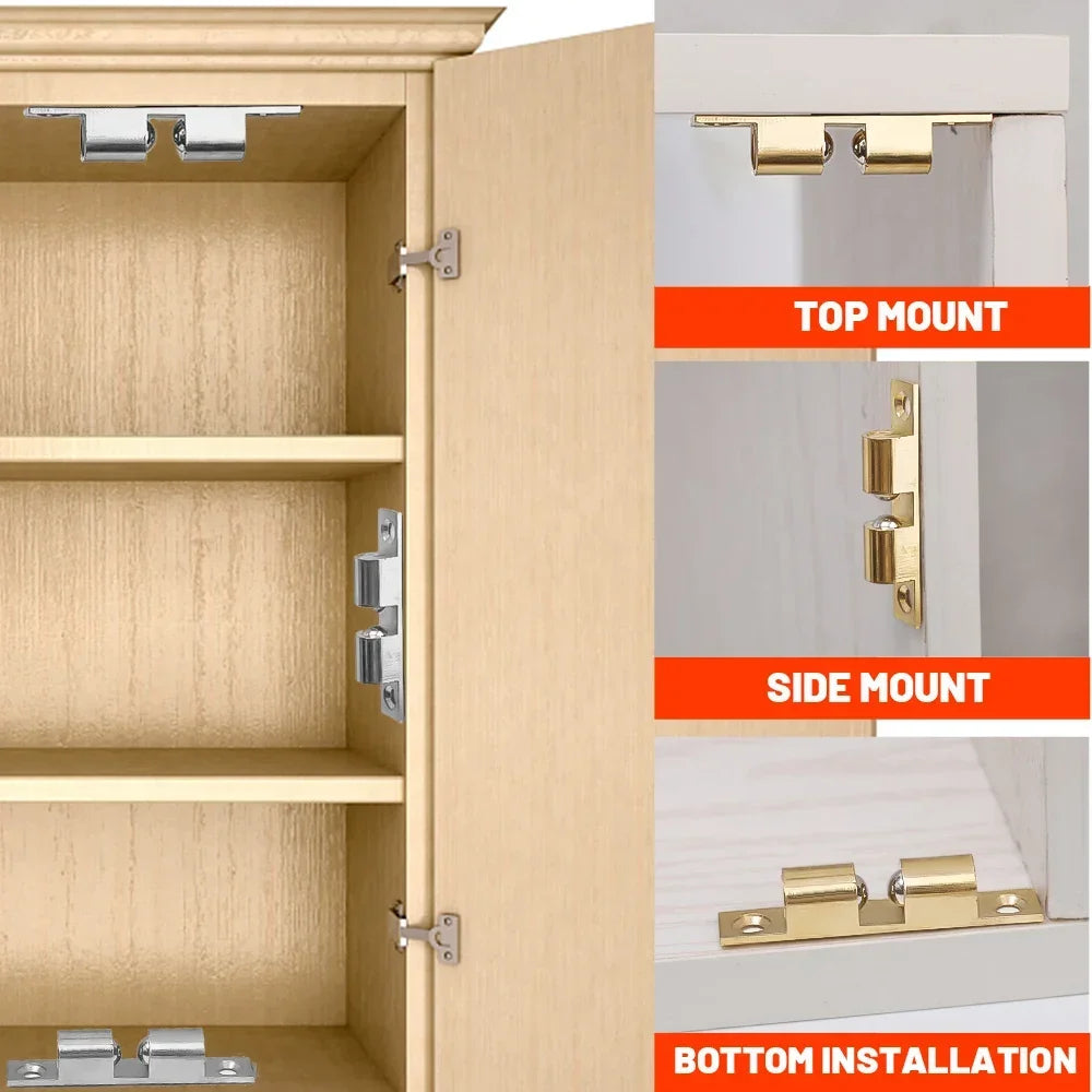 Wholesale Furniture Door Ball Latch Brass Double Roller Spring Ball Catch Latches Cabinet Closet Door Adjustable Tension Latch Zpaxo