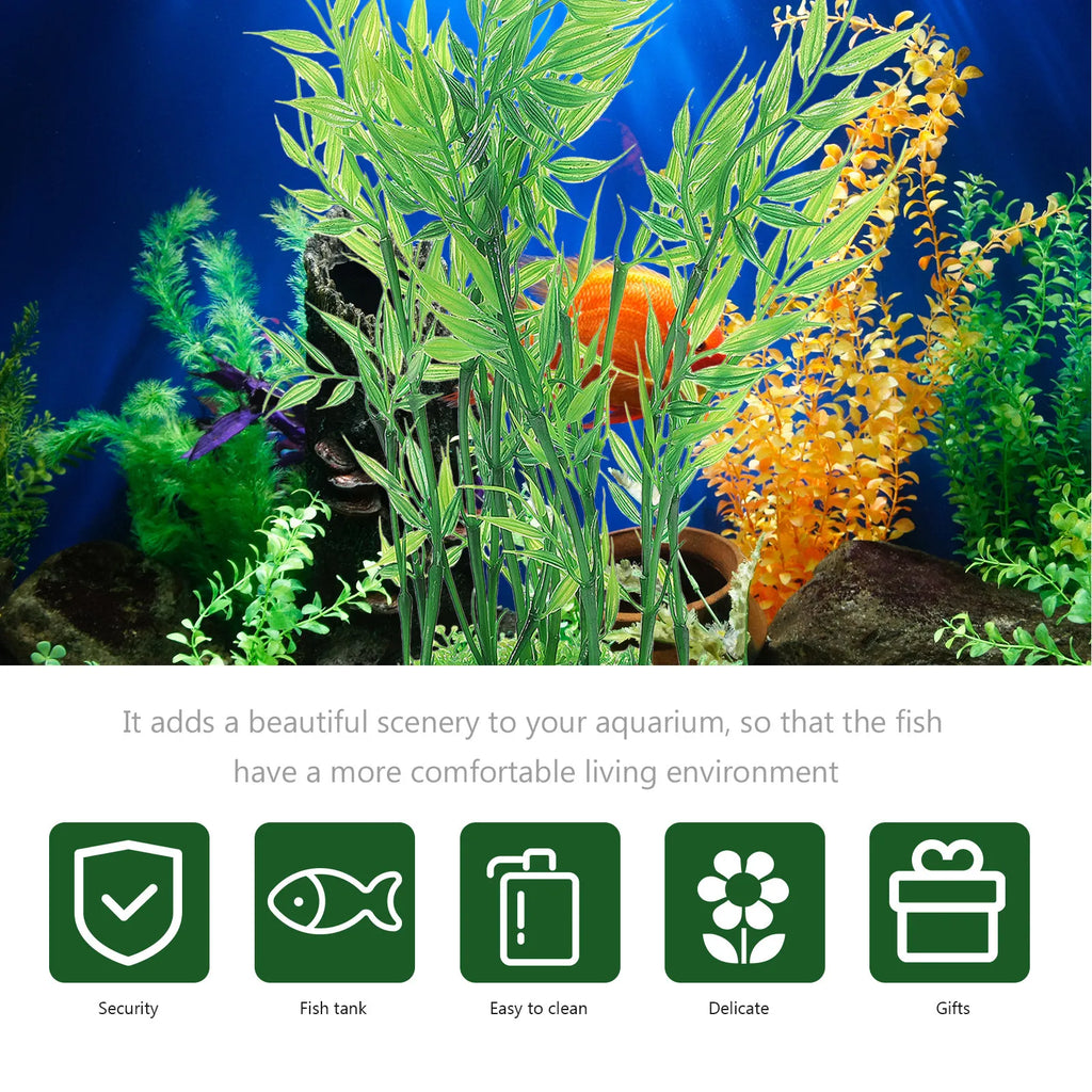 Aquarium Water Grass Decorative Fake Plants Realistic Fish Tank