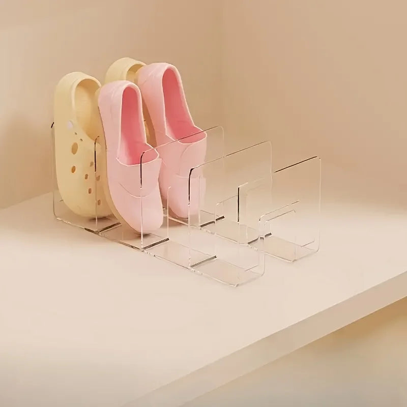 4-Lattice Shoes Storage Rack Children Acrylic Transparent Delicate Zpaxo