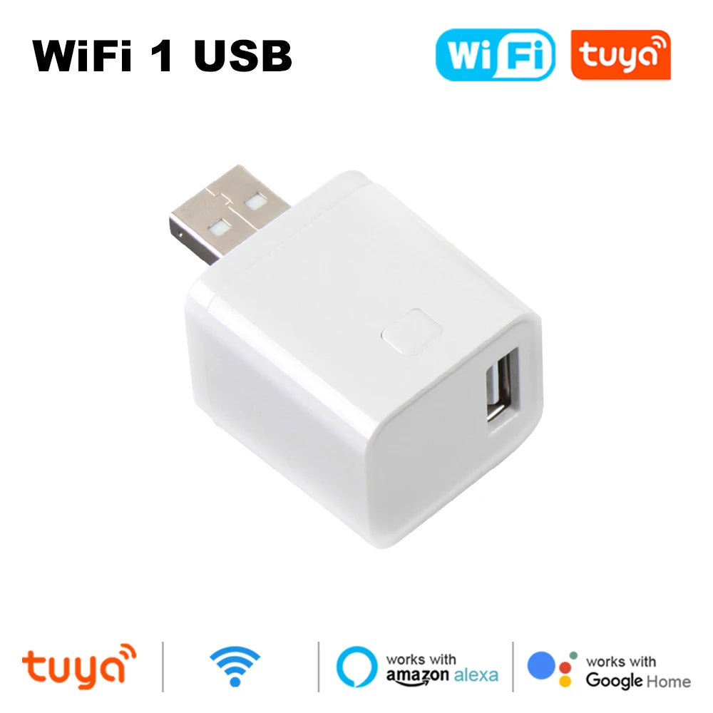 Tuya 1/2/3Gang Smart USB Adapter WiFi Zigbee Plug APP Timing Control Switch 5V Mini DIY Controller Works with Alexa Google Home Zpaxo WiFi-1USB Port