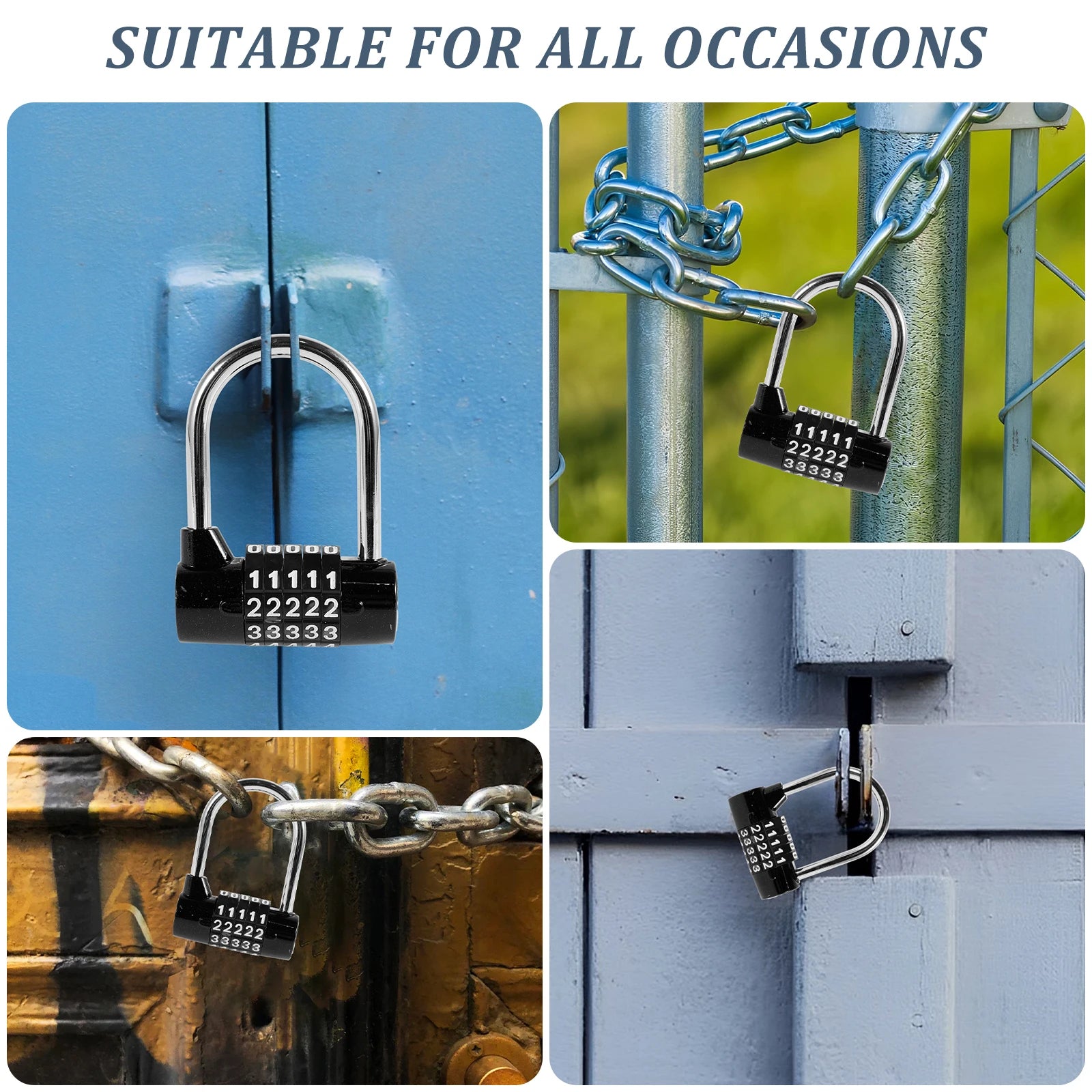 Padlock Combination 5 Digit Zinc Alloy 91/ 63mm Door Lock Luggage Cabinet Toolbox Gym Locker for Outdoor Hotel/Office/Safe Case Zpaxo