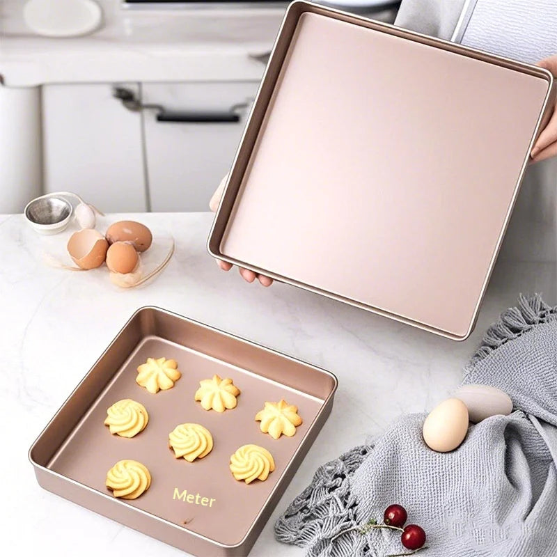 Square Non-Stick Carbon Steel Baking Pan – Cake Cookie Pizza Non-Stick Baking Pan Zpaxo