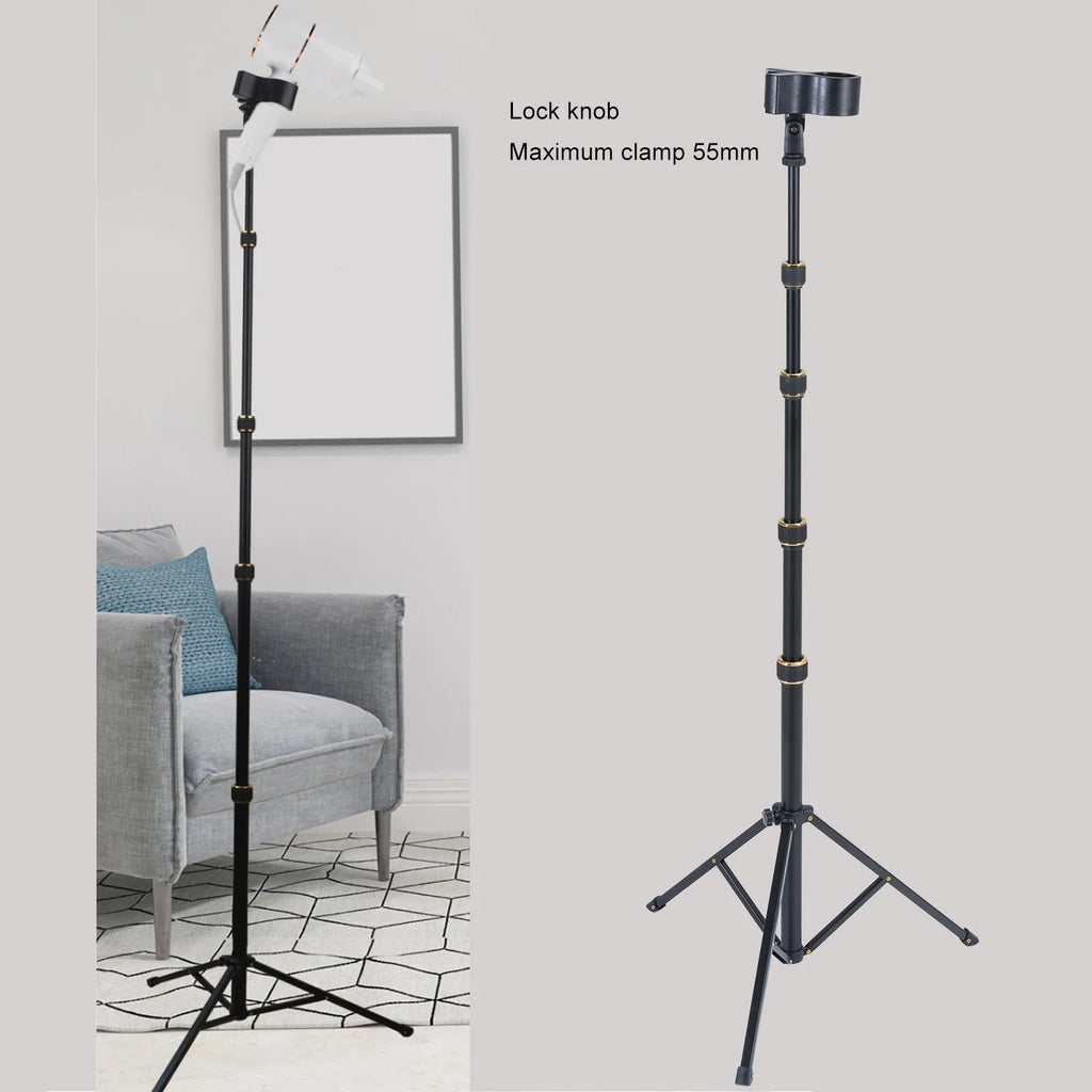 Hair Dryer Stand Floor Hair Dryer Rack 23.62-76.77 Inch Adjustable Floor Blow Dryer Holder with Tripod Clip Bag for Home Salons Zpaxo