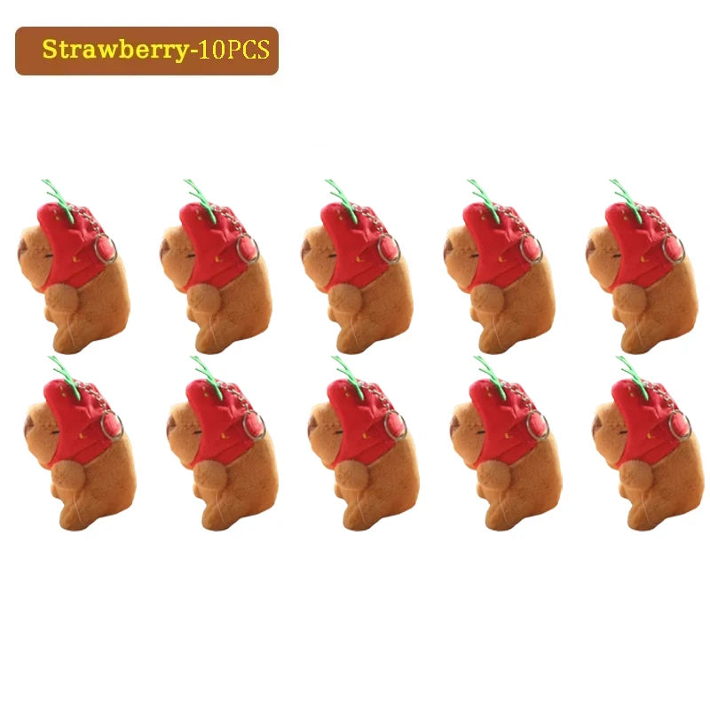 1- Water Dolphin Cotton Red Lovely Cute Creative Capybara Pendant Zpaxo Strawberry 10PCS