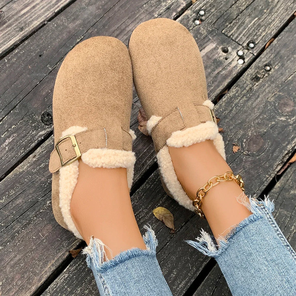 2025 New Women Ankle Boots Plush Warm Fashion Snow Boots Thickened Fluff Designer Women Shoes Trend Winter Flat Shoes Women Zpaxo