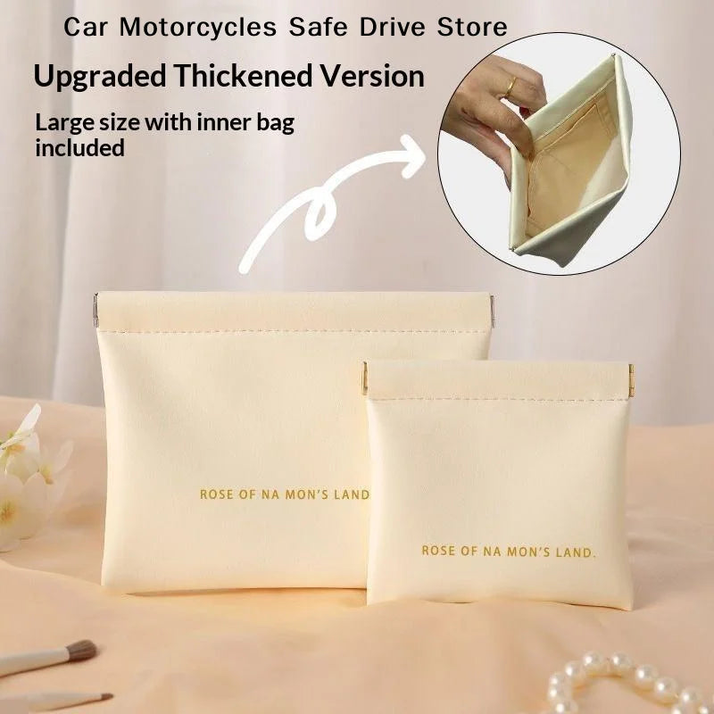 MStorage Bag Automatic Closure Wired Headphone Storage PU Coin Purse