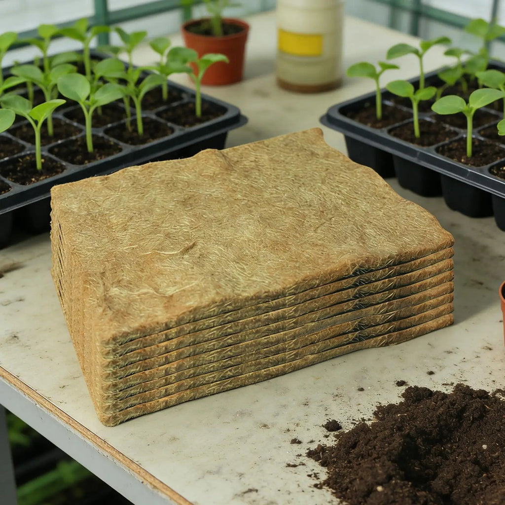 Jute Grow Mat 8 Pieces Jute Growing Seedling Pads 10x20 Inch Organic Germination Mat for Beginner Indoor Home Garden Balcony Zpaxo